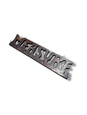 Wooden "Measure" Text Cutout Hanging Organizer